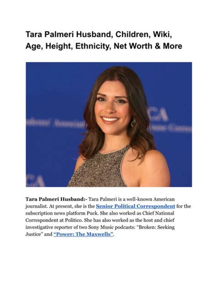 Tara Palmeri Biography, Age, Height, Husband, Net Worth, Family